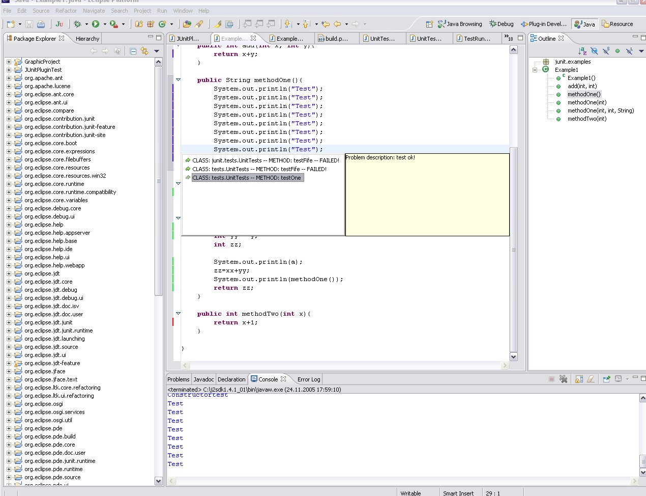 Eclipse JUnit Plugin Screenshot