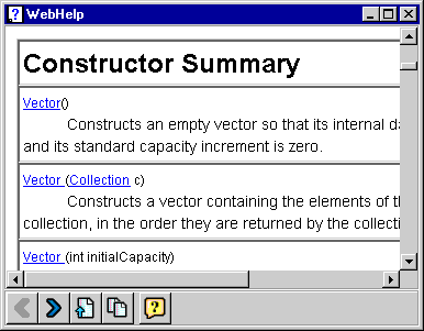 Screenshot of the help window